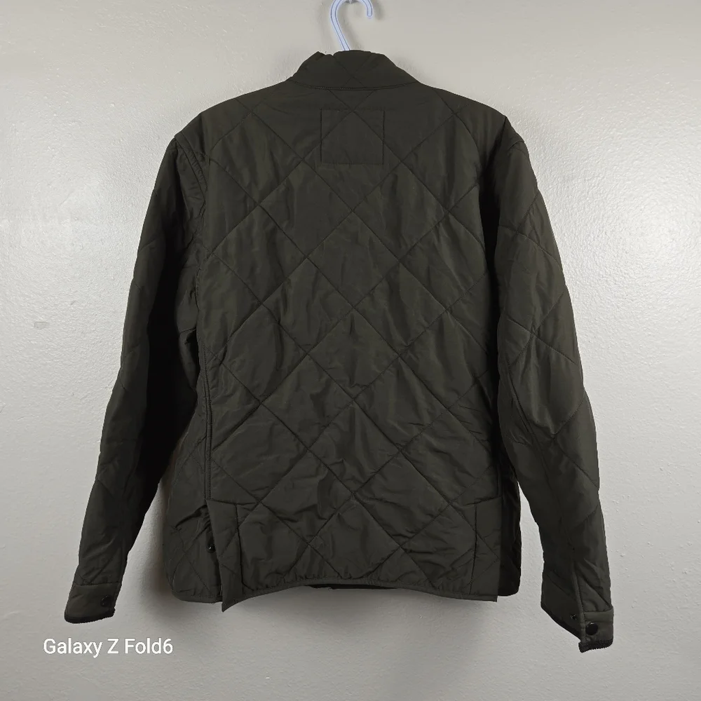 J.Crew Sussex Quilted Jacket with PrimaLoft Size L Olive Green Zipper Damage‎ +